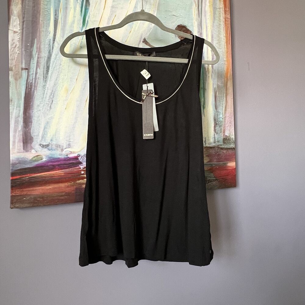 SUPERTRASH Sz L Sleeveless Tank Top Black Viscose💖
